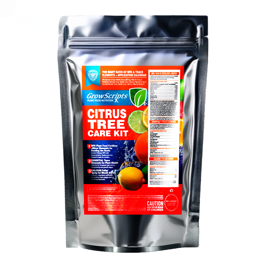 GrowScripts Citrus Tree Care Kit packaging on a white background