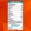 Nutritional analysis label on a red background