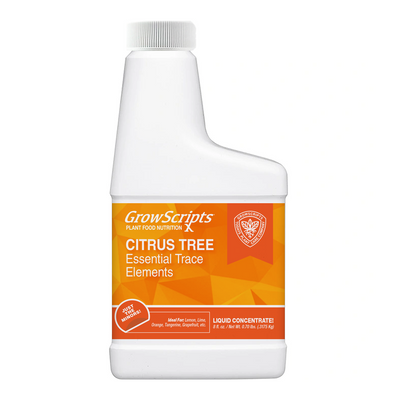GrowScripts Citrus Tree Essential Trace Elements bottle on a white background
