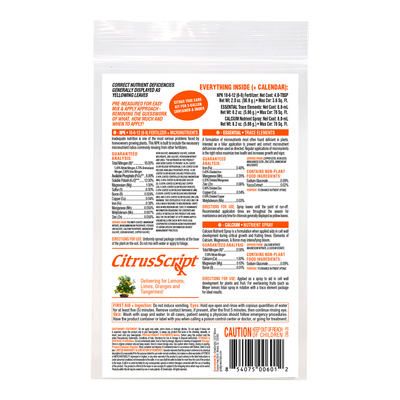 Small Citrus Care Kit Back Panel