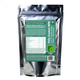 Silver poly-coated NPK fertilizer package with a green label on a white background